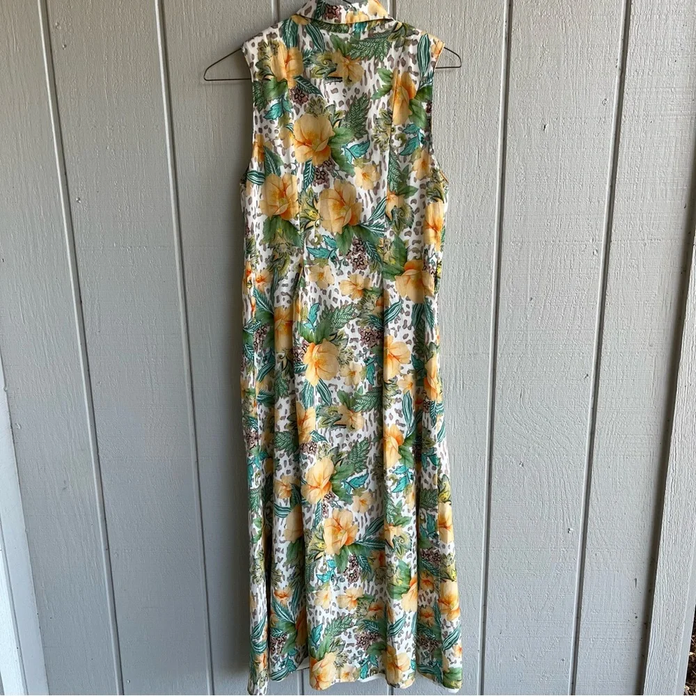 Aqua Blu Australia Dahlia Helena Button Front Sleeveless Maxi Dress Size M - Picture 6 of 10